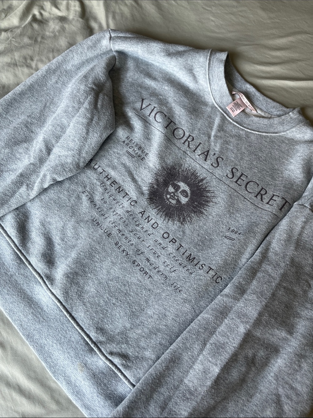 Victoria's Secret Grey Graphic Crewneck Sweatshirt
